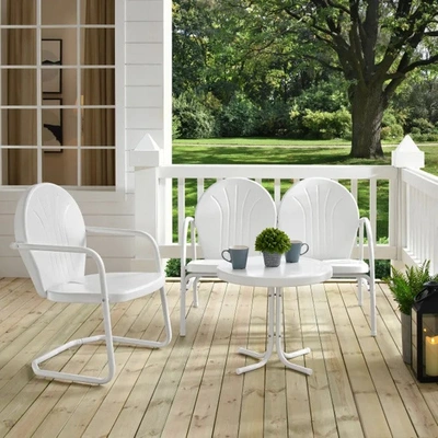 Crosley Furniture Griffith 3pc Outdoor Conversation Set In White