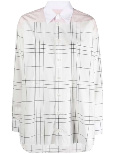 Marni Fine-check Long-sleeve Cotton Shirt In White