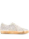 Golden Goose Super Star Crystal-embellished Sneakers In White