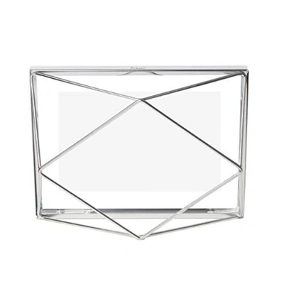 Umbra Prisma Picture Frame, 4x6 Photo Display For Desk Or Wall, Chrome In Metallic