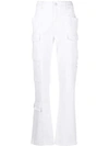 Isabel Marant Vokayo Mid-rise Straight-leg Cargo Pants In White
