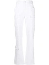 ISABEL MARANT CARGO POCKET STRAIGHT-LEG DENIM JEANS