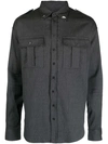 Dsquared2 Long-sleeve Virgin Wool Shirt In Grey