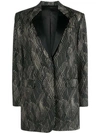 Isabel Marant Single-breasted Abstract-print Blazer In Black