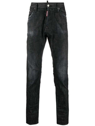 Dsquared2 Tapered Slim-cut Denim Jeans In Black