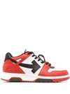 OFF-WHITE OUT OF OFFICE LOW-TOP RED SNEAKERS