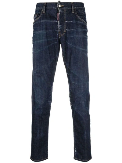 Dsquared2 Bleach-effect Skinny Jeans In Blue