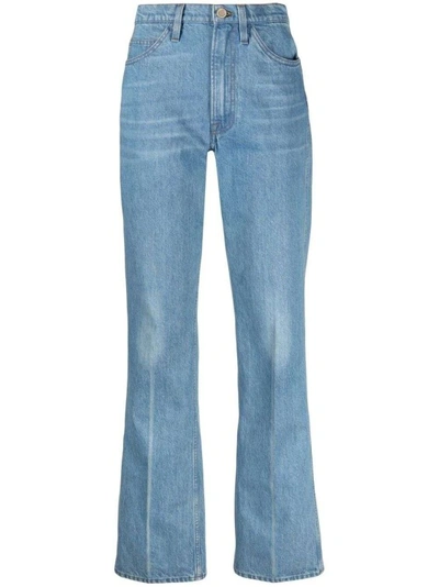 Frame Pale Blue Cotton Flared Denim Jeans