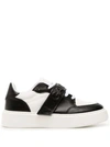 GANNI LOGO FAUX-LEATHER BLACK/WHITE SNEAKERS