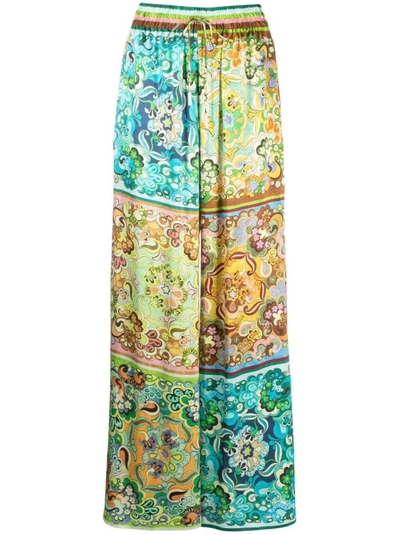 Alemais Multicolour Dreamer Palazzo Trousers In Green