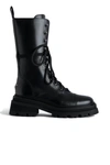 Zadig & Voltaire Womens Noir Wing-embellished Leather Ankle Boots In Black