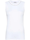 Peserico Ribbed Beaded Crewneck Tank In White