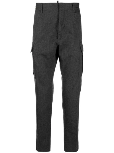 Dsquared2 Mid-rise Tapered-leg Trousers In Black