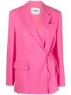 Msgm Lace-up Jacket In Pink