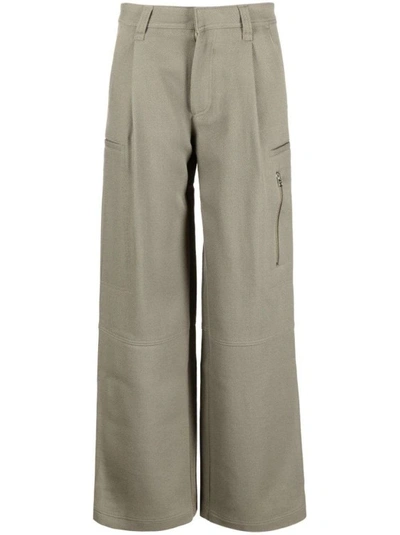 Ami Alexandre Mattiussi Wide-leg Virgin-wool Trousers In Grey