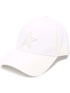 GOLDEN GOOSE EMBROIDERED-STAR WHITE BASEBALL CAP