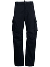 Dsquared2 Logo Patch Cargo Trousers In Black