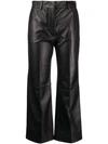 JOSEPH TALIA LEATHER CROPPED TROUSERS