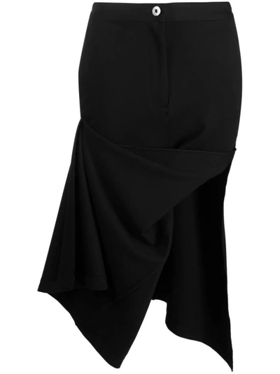 Jw Anderson Asymmetric Draped Skirt In Black