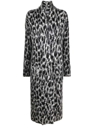 Zadig & Voltaire Zadig&voltaire Womens Ardoise Tilda Leopard-print Mohair And Wool-blend Cardigan In Grey