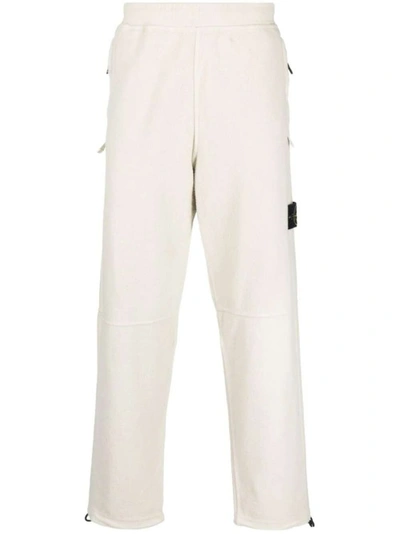 Stone Island Cotton-blend Track Trousers In White