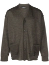 Dsquared2 V-neck Virgin Wool Cardigan In Grey