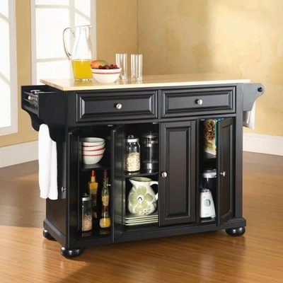 CROSLEY FURNITURE ALEXANDRIA FULL SIZE KITCHEN ISLAND WITH STAINLESS STEEL TOP