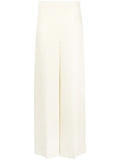Joseph Alane Wide-leg High-rise Silk Trousers In Pale Olive/ivory