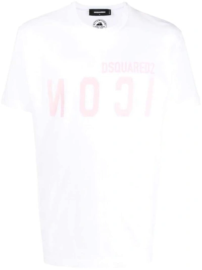 Dsquared2 Mirrored-logo T-shirt In White