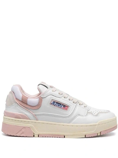 Autry Logo-embellished Side Panels Leather Sneakers In White