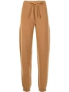 Nanushka Ylia Knitted Track-pants In Brown