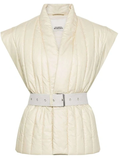 ISABEL MARANT AJALI BELTED QUILTED GILET