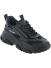 Steve Madden Possession Chunky-soled Mesh And Faux-leather Trainers In Black
