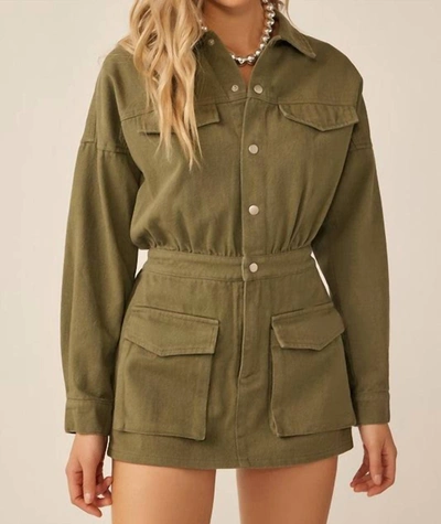 Idem Ditto Keep It Cute Romper In Olive In Green