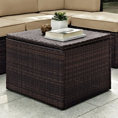Crosley Furniture Palm Harbor Outdoor Wicker Coffee Table In Brown