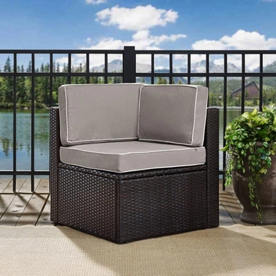 Crosley Furniture Palm Harbor Outdoor Wicker Corner Chair In Brown