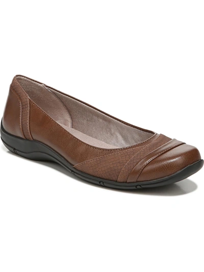 Lifestride Dig Womens Faux Leather Slip On Flats In Brown