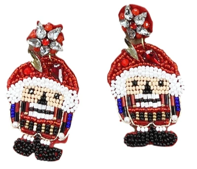 Treasure Jewels Nutcracker Earrings In Red