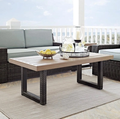 Crosley Furniture Beaufort Outdoor Wicker Coffee Table In Neutral