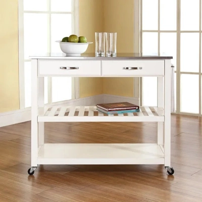 CROSLEY FURNITURE STAINLESS STEEL TOP KITCHEN PREP CART