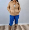 LOVE TREE THERMAL PUFFER JACKET IN CAMEL