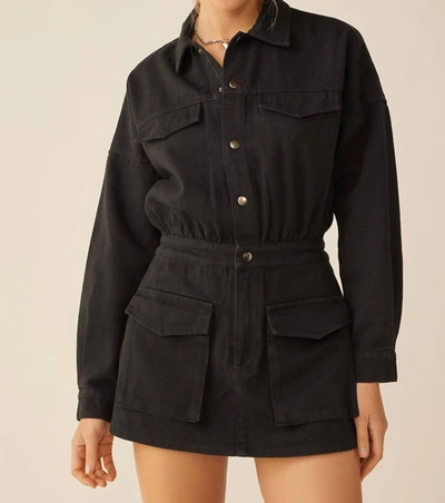 Idem Ditto Keep It Cute Romper In Washed Black