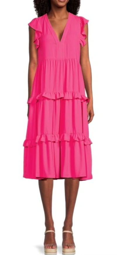 Amanda Uprichard Chamomile Dress In Hibiscus In Pink