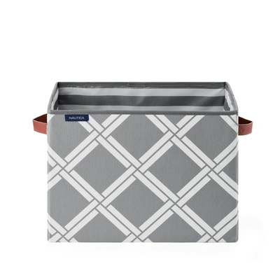 Baum Home Outfitters Folded Cube Bin No Lid, Rey Box Weave In Gray