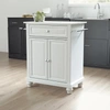Crosley Furniture Compact Kitchen White Portable Granite Top Kitchen Cart