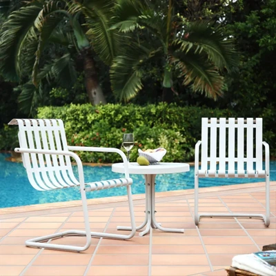 Crosley Furniture Gracie 3 Pc Outdoor Chat Set In White
