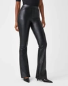 Spanx Womens Noir Black Leather-like Flare Pant M In Black