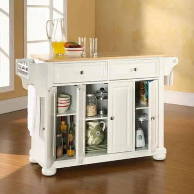 Crosley Furniture Alexandria Full Size Kitchen Island With Stainless Steel Top In White