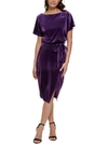 KENSIE DRESSES WOMENS VELVET KNEE MIDI DRESS