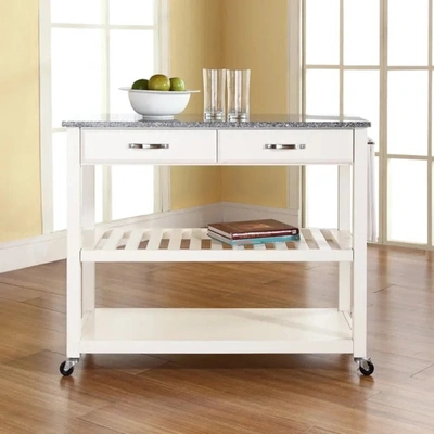Crosley Furniture Stainless Steel Top Kitchen Prep Cart In White